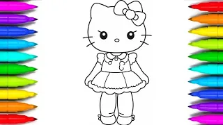 How to draw a hello kitty with heart step by step || hello kitty drawing || kids toodles