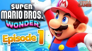 Super Mario Bros. Wonder Gameplay Walkthrough Part 1 - Flower Kingdom! World 1 Pipe-Rock Plateau!