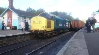 Class 37 loco 37264 leaving Grosmont railway station on the NYMR
