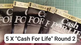 WINNER! - ROUND # 2 _ CASH For LIFE x 5 Tickets - OLG Scratch Tix -  Wayne Lotto