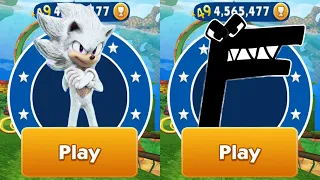 Sonic Dash vs Alphabet Lore Run -Movie Hyper Sonic vs All Bosses Zazz Eggman All Characters Unlocked