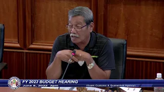 FY 2023 Budget Hearing - Senator Joe S. San Agustin - June 8, 2022 2PM C&QA