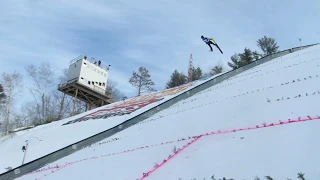 AUSTRIAN BREAKS PINE MOUNTAIN SKI JUMP HILL RECORD AT FIS CONTINENTAL CUP! | Jason Asselin