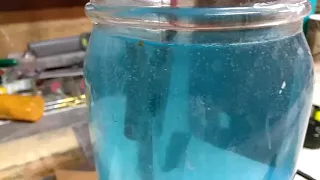 Copper electroplating using baking soda.