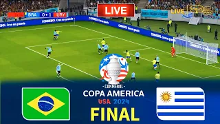 BRAZIL vs URUGUAY - Final Copa America 2024 | Messi vs Brazil | Live Football Match PES
