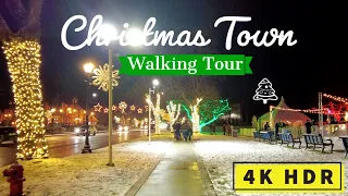 Frankenmuth, Michigan  Walking Tour | HDR 4K |  Snowy Christmas town ambience | DJI Pocket 2