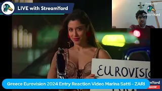 Greece Eurovision 2024 Entry Reaction Video Marina Satti   ZARI