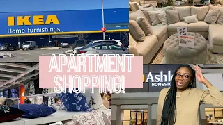 MOVING VLOG| Apartment Furniture & Decor Shopping + Haul (IKEA, AshleyFurniture,Home Goods etc.)