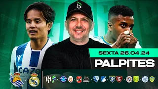 PALPITES DE FUTEBOL PARA HOJE 26 04 2024 (SEXTA-FEIRA) + BILHETE PRONTO | Boleiros Tips