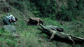 众人发现巨型怪物生活痕迹，救下被鳄鱼群围攻的男人！【巨鳄 Mega Crocodile】| 冒险/动作 | 经典大本营