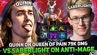 QUINN on QUEEN OF PAIN 79K DMG vs SABERLIGHT on ANTI-MAGE 11.500 MMR GAME!