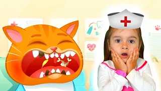 Арина потрапила в грі з котиком Bubbu в Лікарню | Арина весело грає в доктора і лікує Бубу та Дуду