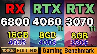 RTX 4060 TI VS RTX 3070 TI VS RX 6800 VS RTX 3080 10GB VS RX 7600 VS RTX 3050 VS RX 6600 1080p