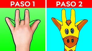 TRUCOS DE ARTE ÚNICOS PARA LA ESCUELA || Dibujo normal vs. tatuaje mágico, desafío de 123 GO! SCHOOL