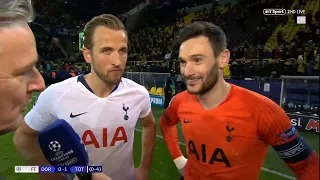 Tottenham fans sing so loudly after Dortmund win, Harry Kane & Hugo Lloris can't hear the questions