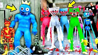 ANIMATRONICS Azul Babão VENCEU Todos OS VILÕES de POPPY PLAYTIME no GTA 5? | GTA V Fnaf Mods