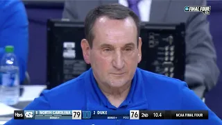 COACH K LOSES TO UNC IN LAST GAME