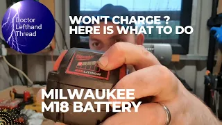 Milwaukee M18 Battery one flashing light won't charge #milwaukee #powertools #repair