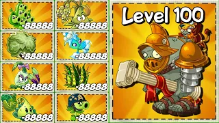 PvZ 2 Every 100 Plant Max Level vs Gladiator Gargantuar 100 Level