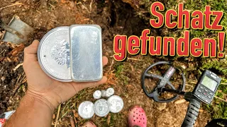 REAL SILVER TREASURE found METALDETECTING in the Woods (4000€ hidden in the soil 🤯)