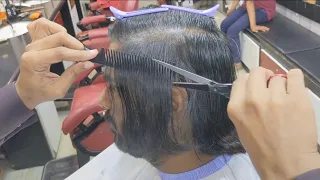 ASMR Barber/ long hair transformation with scissors #alrayaanhairstudio