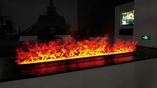 Hybrid fireplace running on water vapor & electricity | Electric steam fireplace  installation