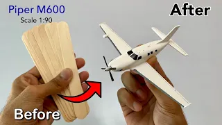 Make a Aeroplane out of Ice-cream Sticks  | Piper m600 | #aeroplane #miniature