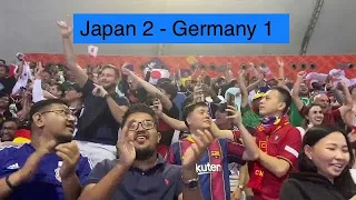 Winning moments Japan Vs Germany, stadium experience fans celebrating FIFA World Cup Qatar 2022