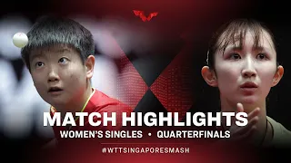 Sun Yingsha vs Hina Hayata | WS | Singapore Smash 2022 (QF)