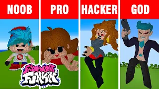 Minecraft NOOB vs PRO vs HACKER vs GOD: Friday Night Funkin’ STATUE BUILD CHALLENGE in Minecraft