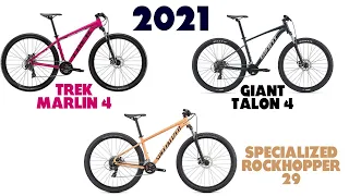 Trek Marlin 4 vs. Giant Talon 4 vs. Specialized Rockhopper 29: Which Comes Out on Top?