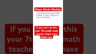 Find the Median Given Mode and Mean | Statistics #sat #satprep