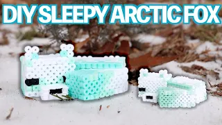 DIY 3D Minecraft Arctic Fox Perler Bead Tutorial (Sleeping Version)