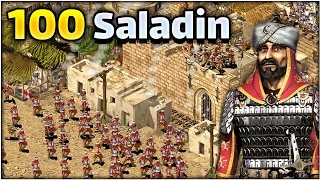 Wolf Castle vs 100 Saladin😱Stronghold Crusader