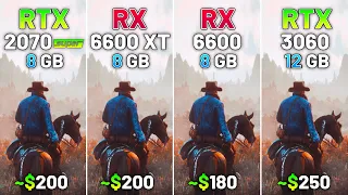 RTX 2070 SUPER vs RX 6600 XT vs RX 6600 vs RTX 3060 - Test in 20 Games in 2024