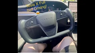 2022 Tesla Model X Full Self Driving NO Hands 🤖 #shorts #tesla #modelx