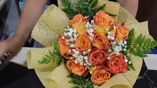 how to make Bouquet flowers wrapping video @zeeshuflower