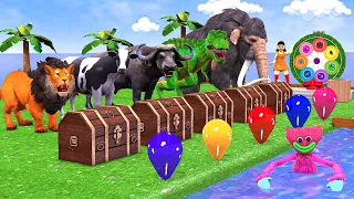 Mammoth Elephant Dinosaur Cow Gorilla Lion Balloon Pop Race Game Max Level Squeeze Squid Game Doll