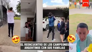 El momento esperado: los jugadores de la Selección argentina volvieron con sus familias tras 45 días