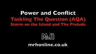 P & C - Tackling The Question - Storm on the Island and The Prelude