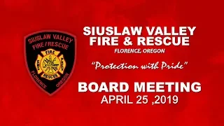 SVFR Board Meeting - April 25, 2019