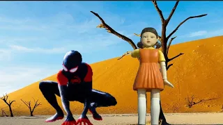 Squid Game: spiderman vs doll #shorts #오징어게임 #spiderman #animation