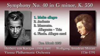 Mozart: Symphony No. 40, Karajan & VPO (1959) モーツァルト 交響曲第40番 カラヤン