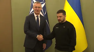 NATO Secretary General meets with the President of Ukraine - b-roll - 20 April 2023