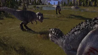 Jurassic World Evolution 2: Big Eatie and Little Eatie Tyrannosaurus Rex vs Indominus Rex