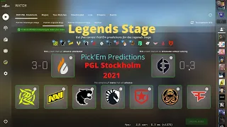 CS:GO Pick'Em Predictions -  Legends Stage PGL Stockholm 2021