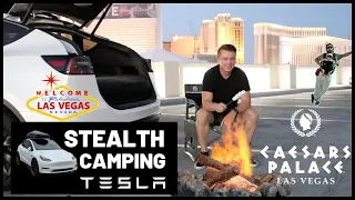 Stealth Camping in Tesla Model Y at Caesars Palace Las Vegas | S1:E11