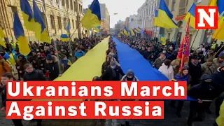 Watch: Thousands Of Ukrainian Residents March Against Russia As Tension Remains High
