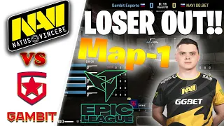 NaVi vs Gambit | Map-1 DUST-2 | CSGO EPIC League CIS Spring 2021| Natus Vincere | матч нави