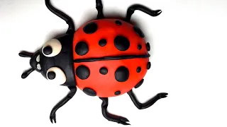 ♥️ Clay with me- how to make a lady bug/ coccinelle | playdoh model craft tutorial. easy DIY